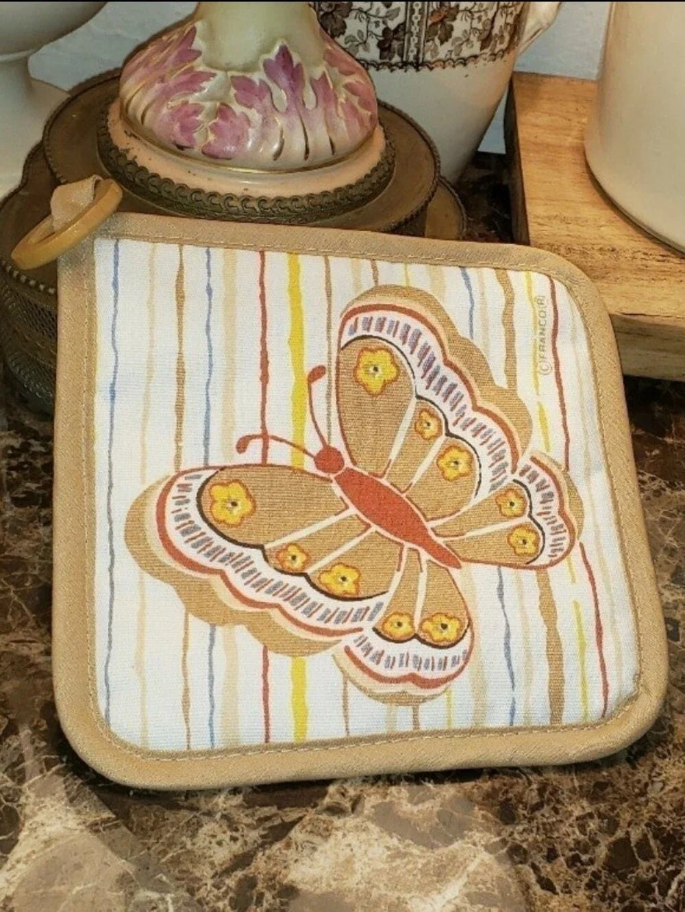 Two (2) Vintage Franco Butterfly Oven Mit/Pot Holders